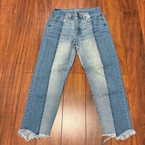American Eagle Outfitters vintage high rise crop two tone Womens Jeans